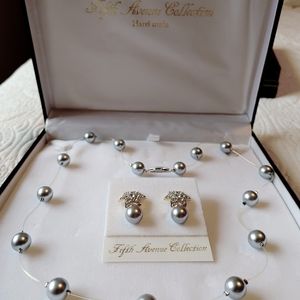 "Slate" Pearl set Fifth Avenue Collection